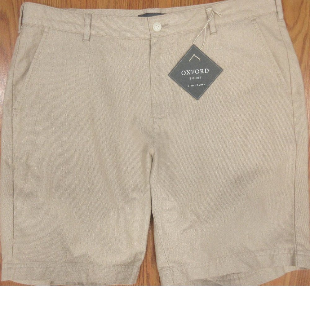 NEW! J.HILBURN OXFORD SHORTS 100% COTTON KHAKI Sz 35